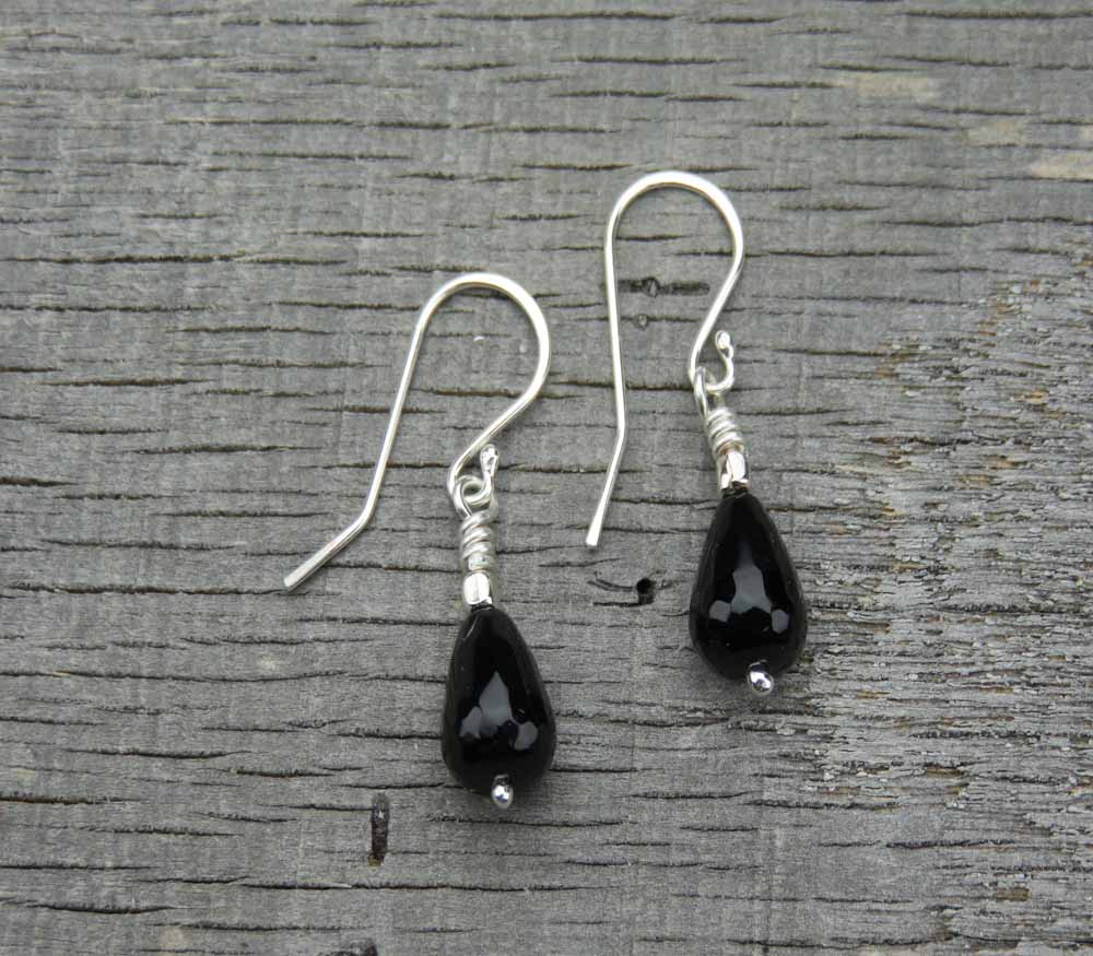 Dew Drop Onyx Earrings I
